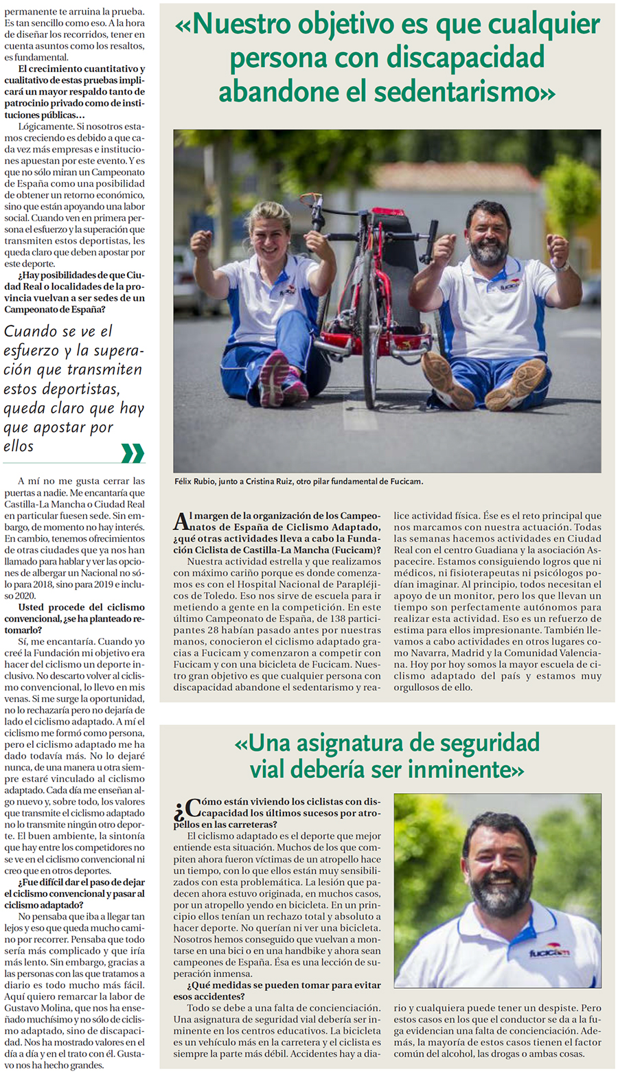 FÉLIX RUBIO Presidente de la Fundación Ciclista de Castilla-La Mancha